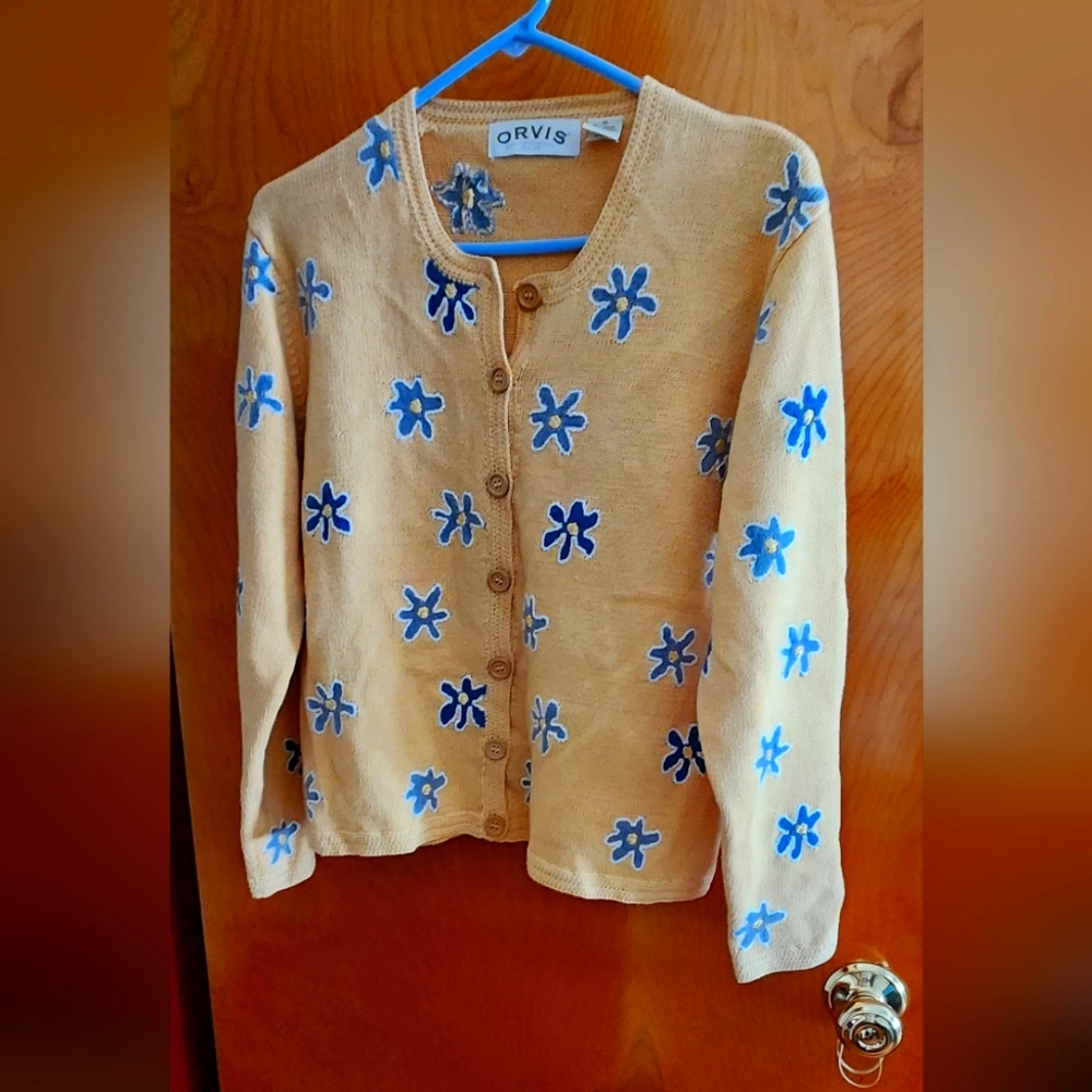 Orville size small fun cardigan ramie/cotton